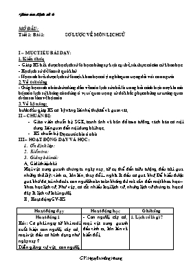 Giáo án Lịch sử lớp 6 - Chương trình cả năm - Năm học 2016-2017 - Nguyễn Văn Mỹ